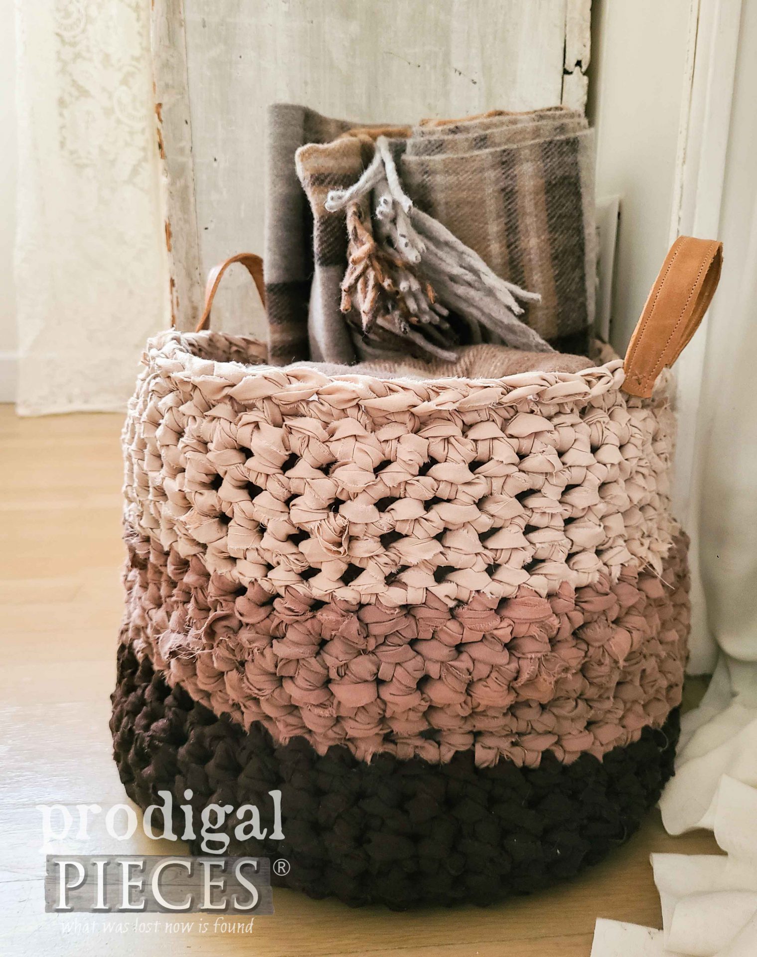 Crochet Basket from Upcycled Bed Sheets - Prodigal Pieces